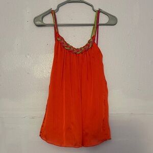 Vibrant Orange Sleeveless Top